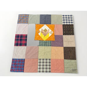 Handmade Fleece Lined Patchwork Lap Quilt Hand Warmer Blanket 3ft x 3ft